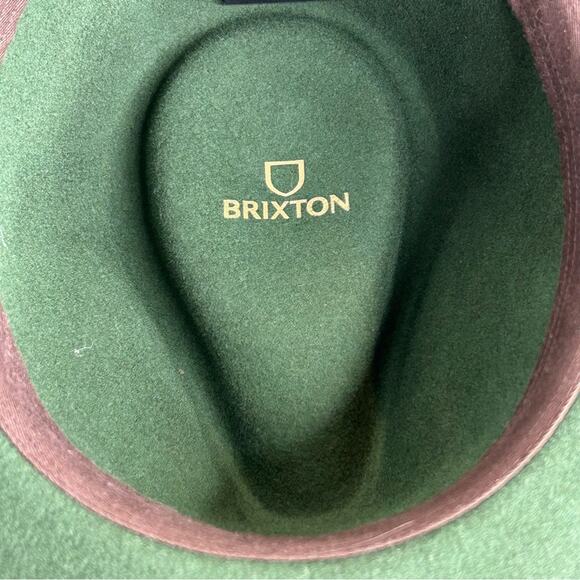 Brixton Messer Fedora Moss Green Large Optional Feather NWT - Picture 7 of 16